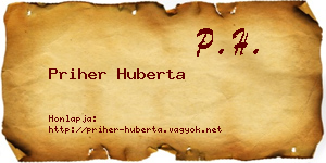 Priher Huberta névjegykártya